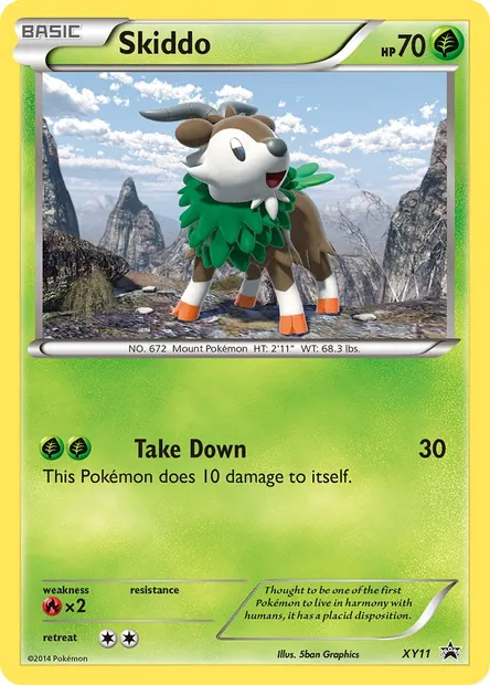 Skiddo, Pokémon card XY 11 — XY Black Star Promos set