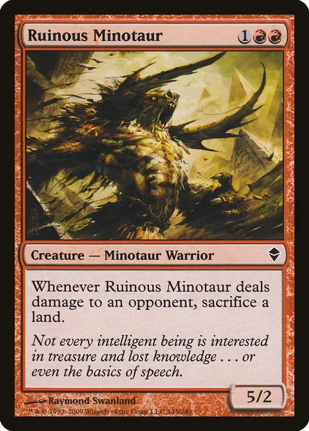 Ruinous Minotaur, Magic card ZEN 145 — Zendikar set