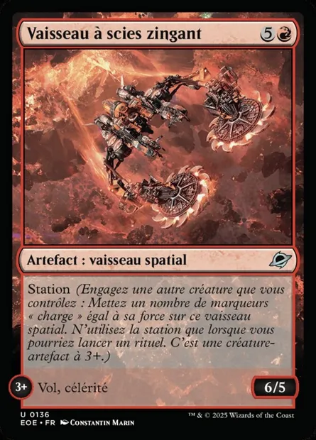 Vaisseau à scies zingant, carte Magic EOE 136 — extension Edge of Eternities
