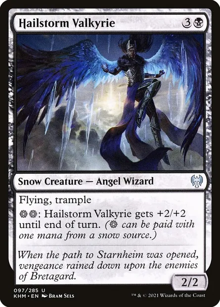 Hailstorm Valkyrie, Magic card KHM 97 — Kaldheim set