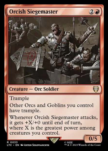 Orcish Siegemaster, Magic card LTC 33 — Tales of Middle-earth Commander set