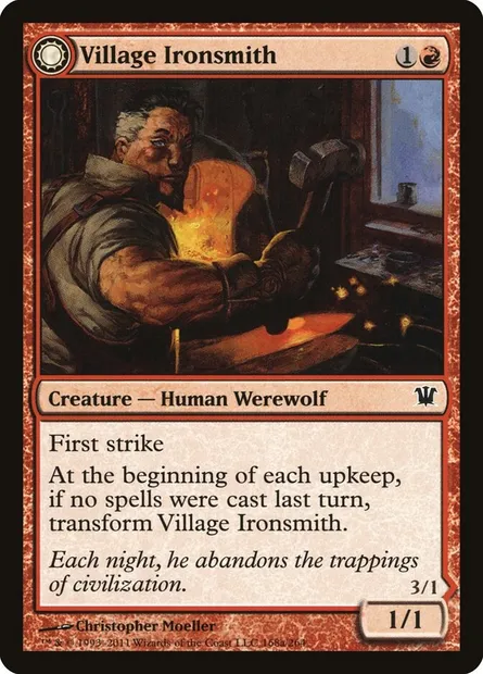 Village Ironsmith // Ironfang, Magic card ISD 168 — Innistrad set
