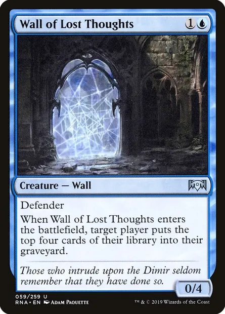 Wall of Lost Thoughts, Magic card RNA 59 — Ravnica Allegiance set