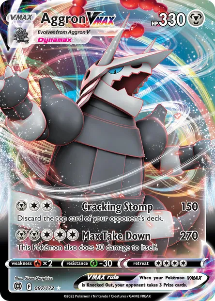 Aggron VMAX, Pokémon card BRS 097 — Brilliant Stars set