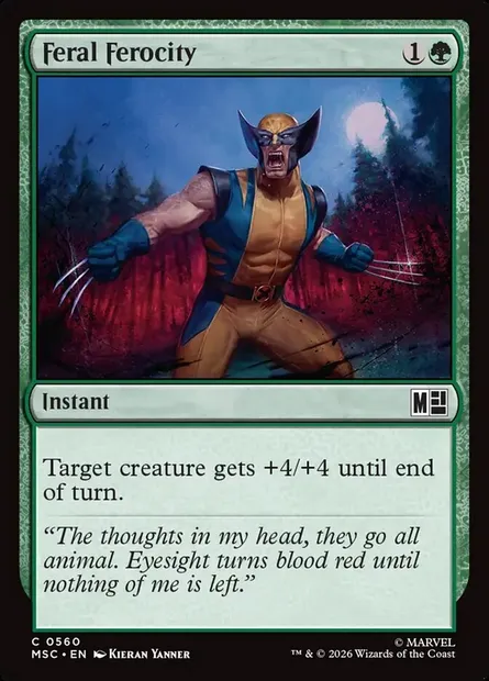 Feral Ferocity, Magic card MSC 560 — Marvel Super Heroes Commander set