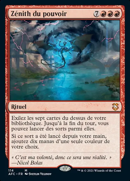 Zénith du pouvoir, carte Magic AFC 114 — extension Forgotten Realms Commander