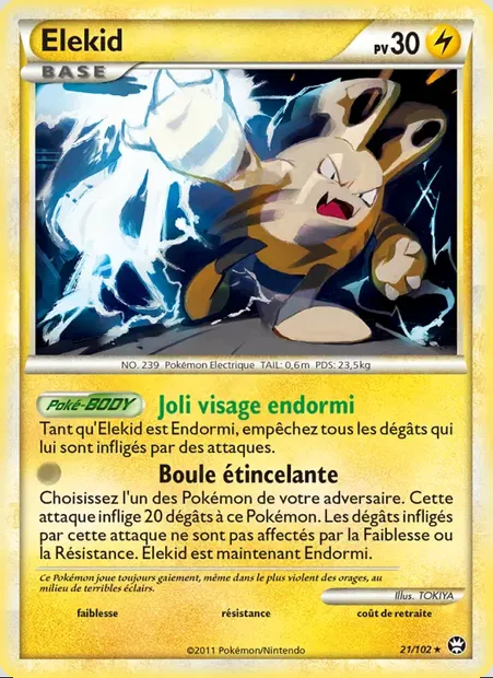Élekid, carte Pokémon TM 21 — extension Triomphant