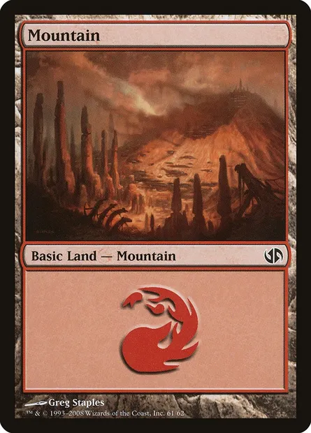 Mountain, Magic card DD2 61 — Duel Decks: Jace vs. Chandra set