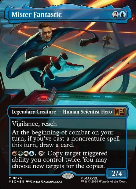 Mr Fantastique, carte Magic MSC 876 — extension Marvel Super Heroes Commander