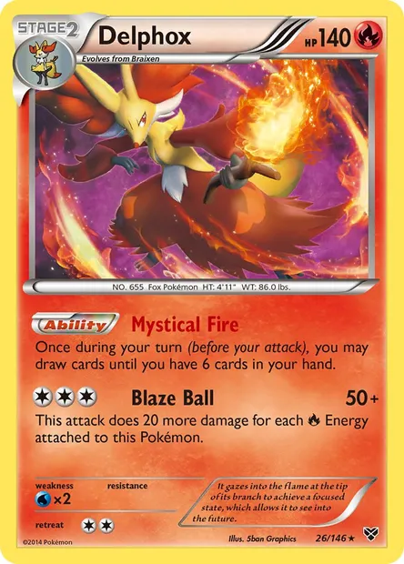 Delphox, Pokémon card XY 26 — XY set
