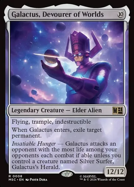 Galactus, Devourer of Worlds, Magic card MSC 8 — Marvel Super Heroes Commander set