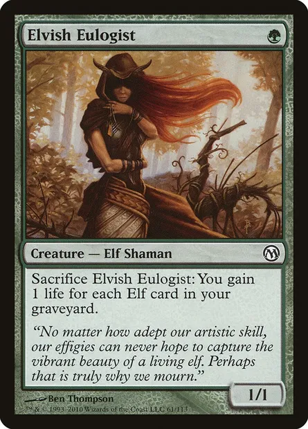 Eulogiste elfe, carte Magic DPA 61 — extension Duels of the Planeswalkers