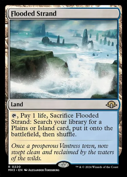 Flooded Strand, Magic card MH3 220 — Modern Horizons 3 set