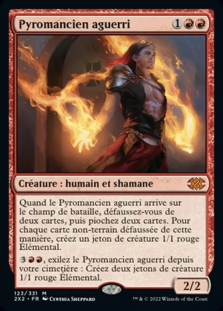 Pyromancien aguerri, carte Magic 2X2 123 — extension Double Masters 2022