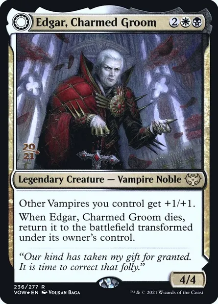 Edgar, marié enchanté // Cercueil d'Edgar Markov, carte Magic PVOW 236s — extension Innistrad: Crimson Vow Promos