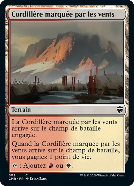 Cordillère marquée par les vents, carte Magic CMR 502 — extension Commander Legends