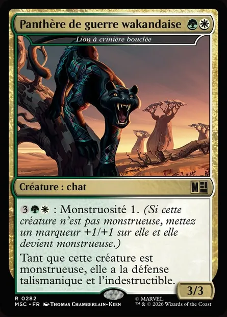 Lion à crinière bouclée, carte Magic MSC 282 — extension Marvel Super Heroes Commander
