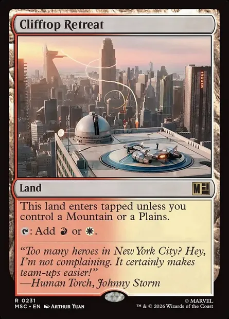 Clifftop Retreat, Magic card MSC 231 — Marvel Super Heroes Commander set