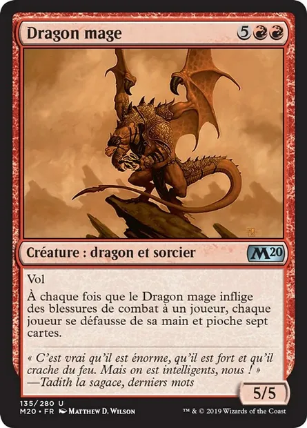 Dragon mage, carte Magic M20 135 — extension Core Set 2020