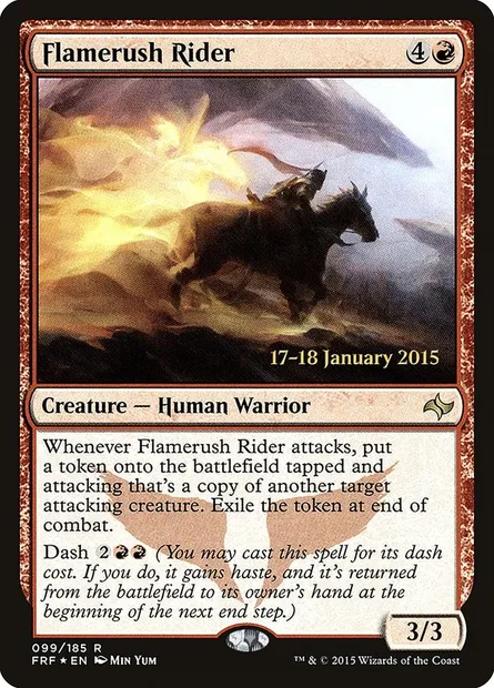 Flamerush Rider, Magic card PFRF 99s — Fate Reforged Promos set