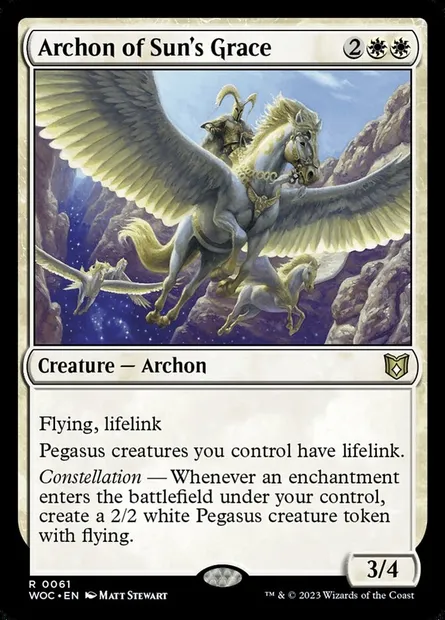 Archon of Sun's Grace, Magic card WOC 61 — Wilds of Eldraine Commander set