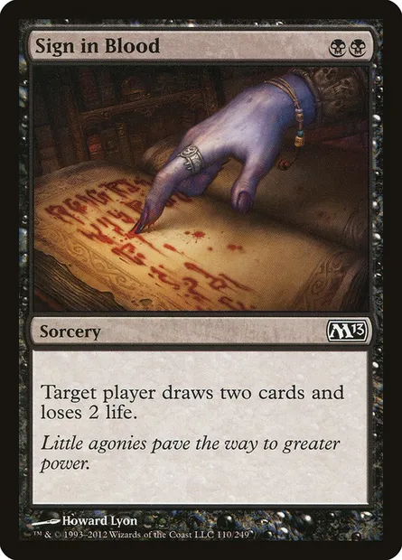 Sign in Blood, Magic card M13 110 — Magic 2013 set