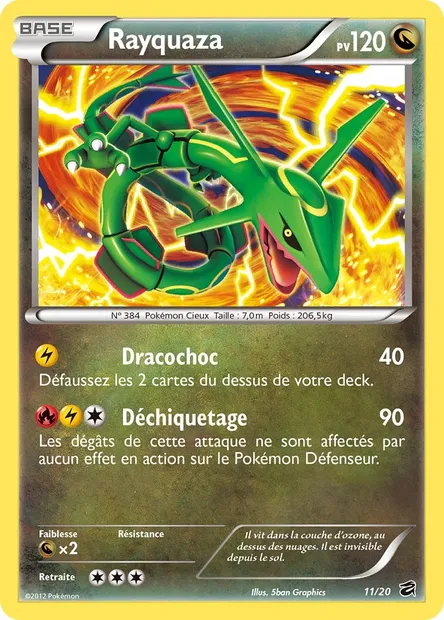 Rayquaza, carte Pokémon DRV 11 — extension Coffre des Dragons