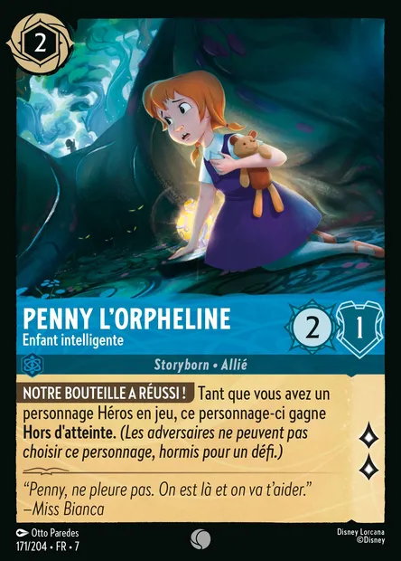 Penny l'orpheline - Enfant intelligente, carte Disney Lorcana CH7-171 — extension L'île d'Archazia