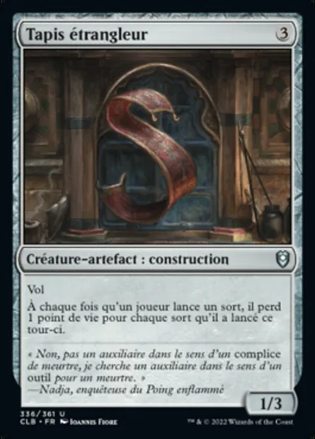 Tapis étrangleur, carte Magic CLB 336 — extension Commander Légendes : la bataille de la Porte de Baldur