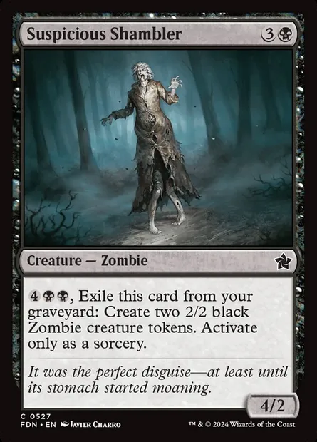 Suspicious Shambler, Magic card FDN 527 — Foundations set