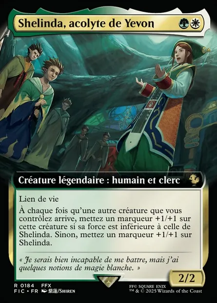 Shelinda, acolyte de Yevon, carte Magic FIC 184 — extension Final Fantasy Commander