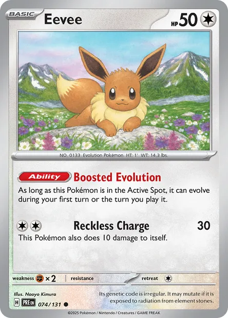 Eevee, Pokémon card PRE 074 — Prismatic Evolutions set