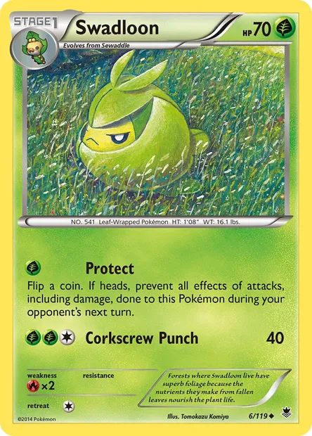 Swadloon, Pokémon card PHF 6 — Phantom Forces set
