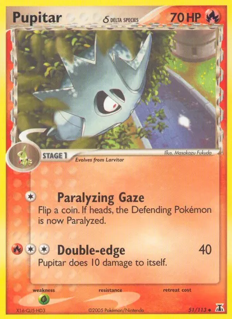 Pupitar δ, Pokémon card DS 51 — Delta Species set