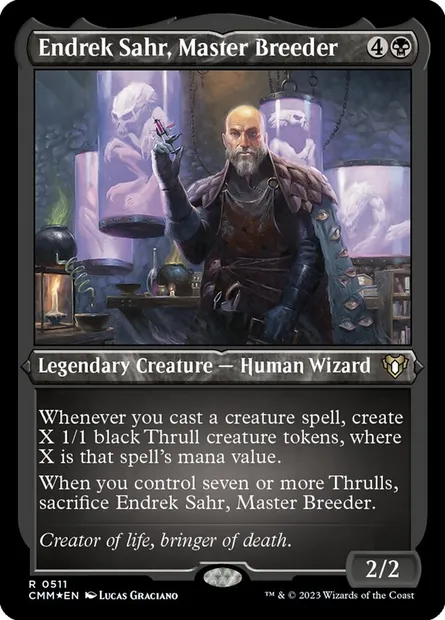 Endrek Sahr, Master Breeder, Magic card CMM 511 — Commander Masters set