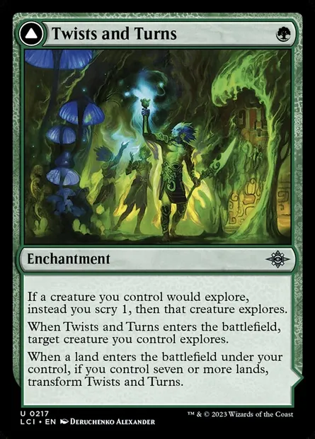 Twists and Turns // Mycoid Maze, Magic card LCI 217 — The Lost Caverns of Ixalan set