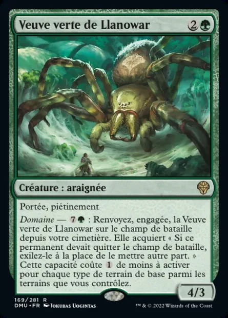 Veuve verte de Llanowar, carte Magic DMU 169 — extension Dominaria Uni