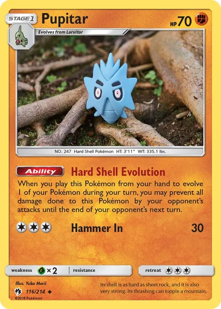 Pupitar, Pokémon card LOT 116 — Lost Thunder set