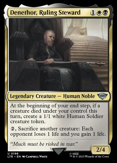 Denethor, Ruling Steward, Magic card LTR 198 — The Lord of the Rings: Tales of Middle-earth set