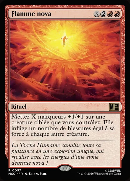 Flamme nova, carte Magic MSC 57 — extension Marvel Super Heroes Commander
