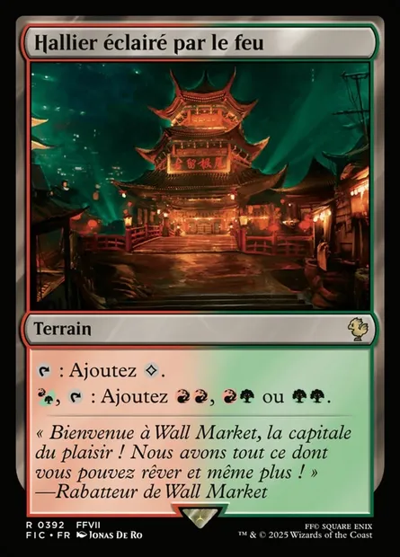 Hallier éclairé par le feu, carte Magic FIC 392 — extension Final Fantasy Commander