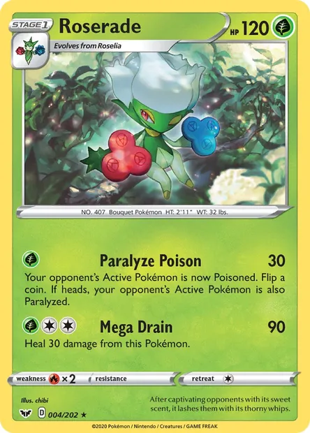 Roserade, Pokémon card SSH 4 — Sword & Shield set