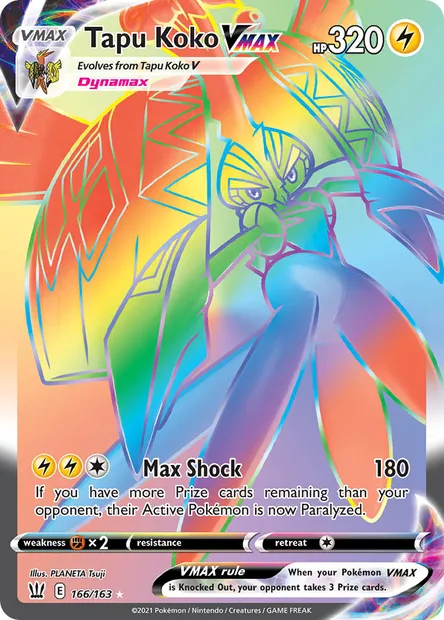 Tapu Koko VMAX, Pokémon card BST 166 — Battle Styles set