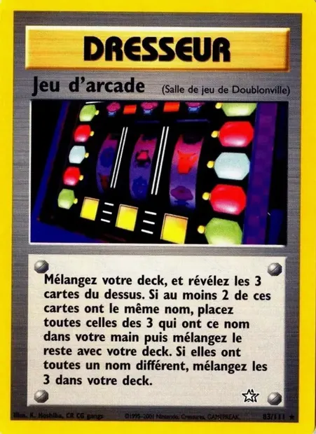 Jeu d'arcade, carte Pokémon NG 83 — extension Neo Genesis