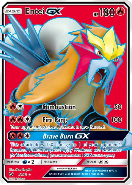 Entei GX, Pokémon card SLG 71 — Shining Legends set
