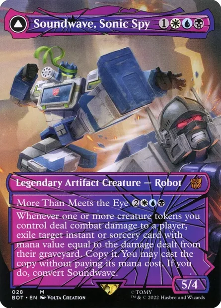 Soundwave, Sonic Spy // Soundwave, Superior Captain, Magic card BOT 28 — Transformers set