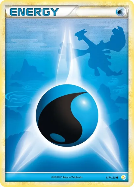 Énergie Eau, carte Pokémon HS 117 — extension HeartGold SoulSilver