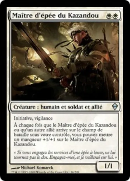 Maître d'épée du Kazandou, carte Magic ZEN 16 — extension Zendikar