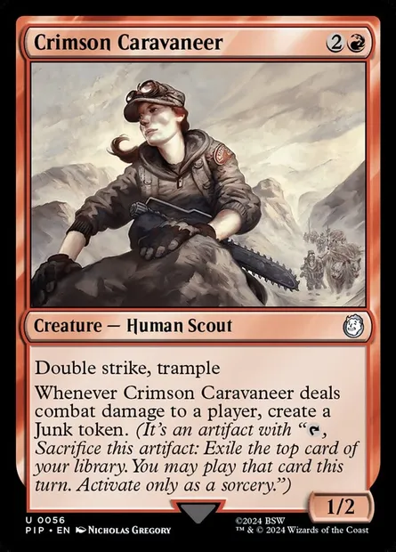 Crimson Caravaneer, Magic card PIP 56 — Fallout set