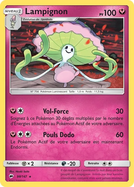 Lampignon, carte Pokémon BUS 98 — extension Ombres Ardentes